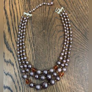 Vintage Purple Beaded Necklace